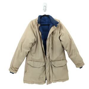 Hobular Men L Chore Jacket Khaki Brown Down Canvas 70s Colorado VTG Vintage FLAW